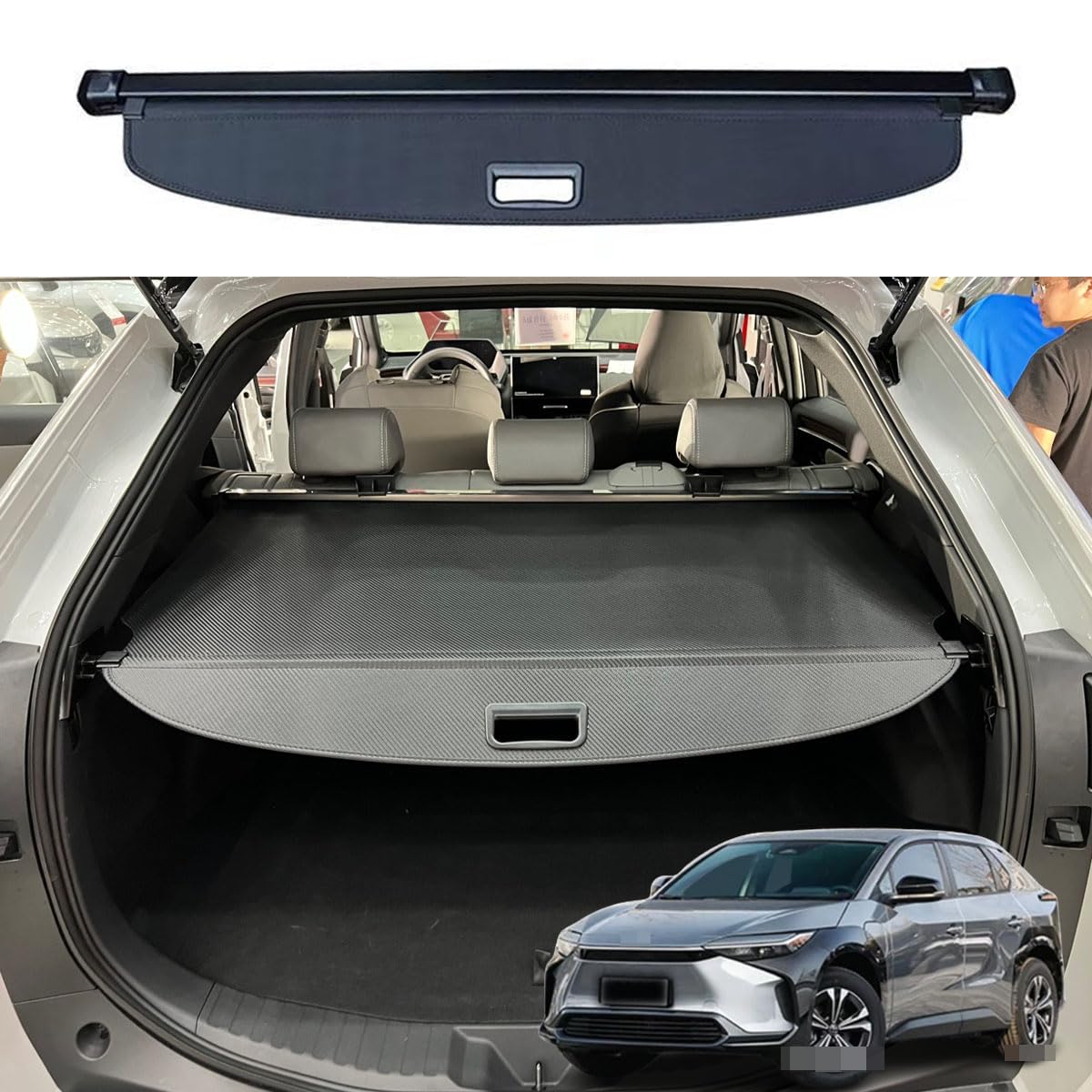 AITONOBLE Retractable Rear Trunk Cargo Luggage Security Shade Cover Shield Fits for Toyota BZ4X 2024-2025