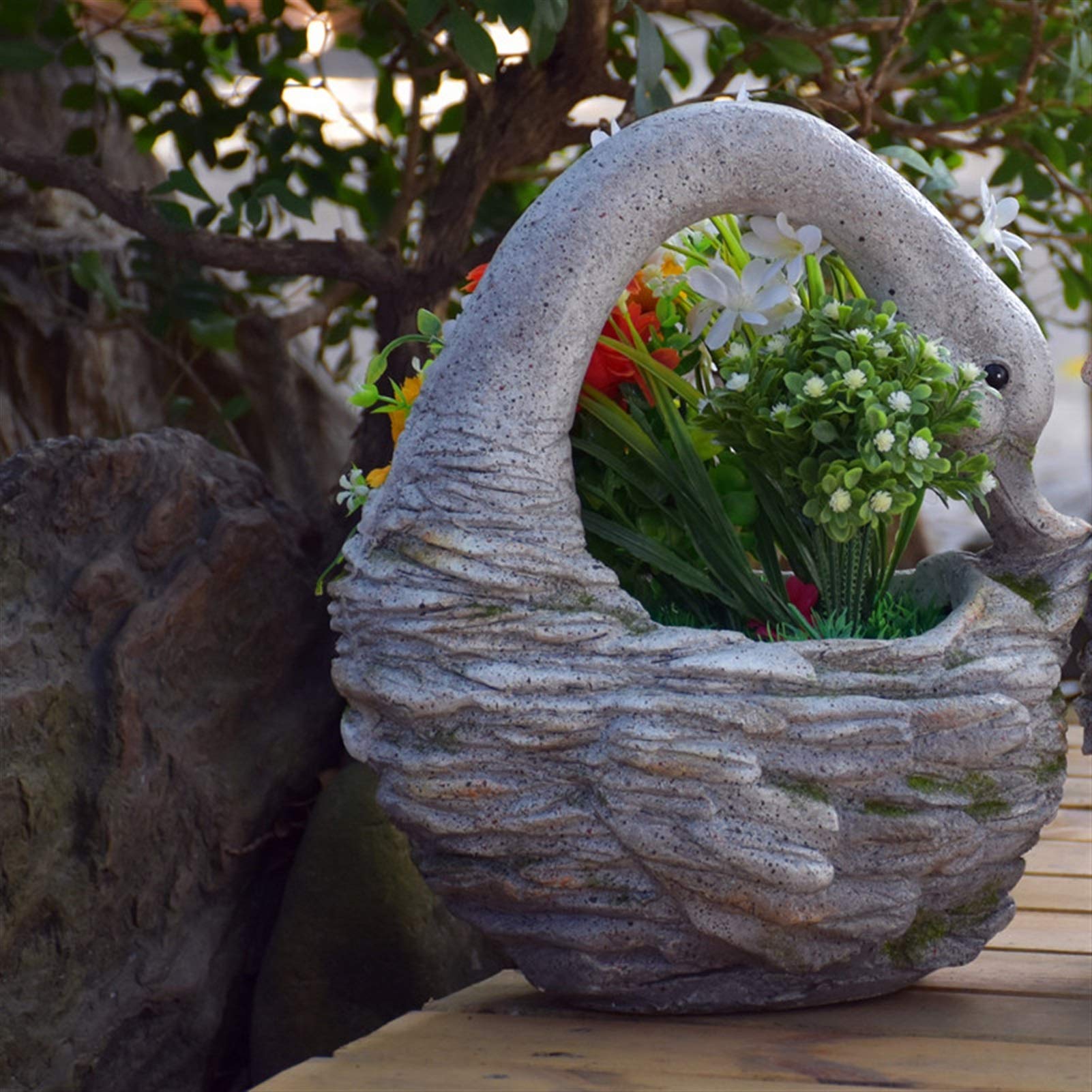 Vaso da fiori creativo da giardino, squisito ornamento simulato, scultura