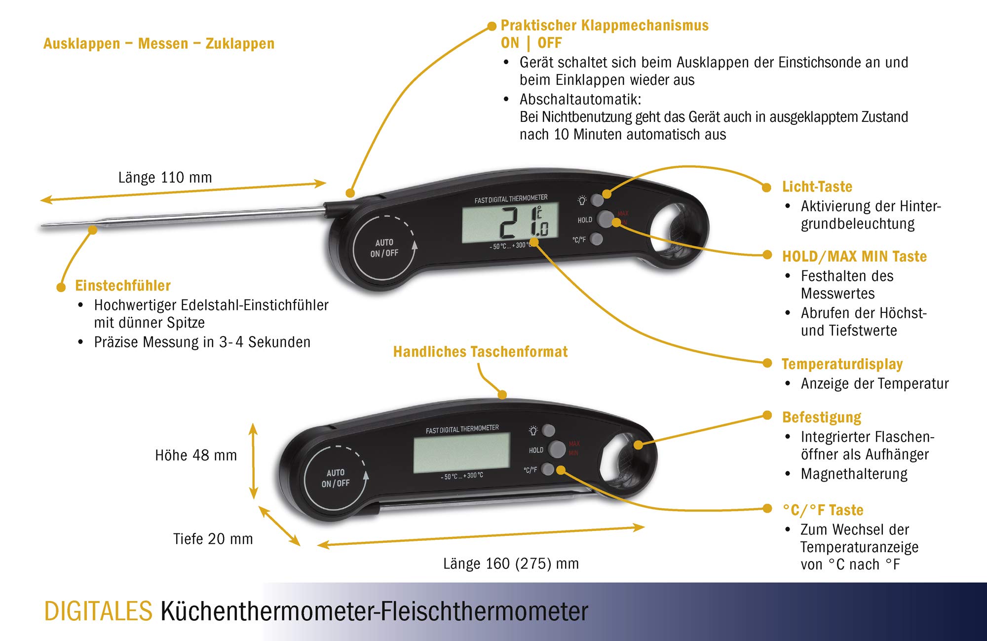 Termometro Da Cucina TFA Dostmann Termometro Digitale Da Cucina, Senza Fili, 30.1062.01, Con Timer E Cronometro, Misurazione Della Temperatura Nucleare, Nero, Plastica Tfa Dostmann Catalogo