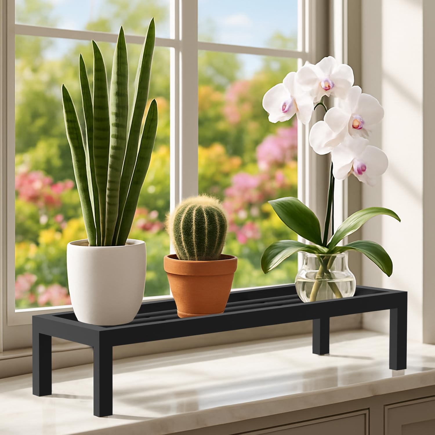 Pivalo Plant Stands - Black Metal Shelves -7