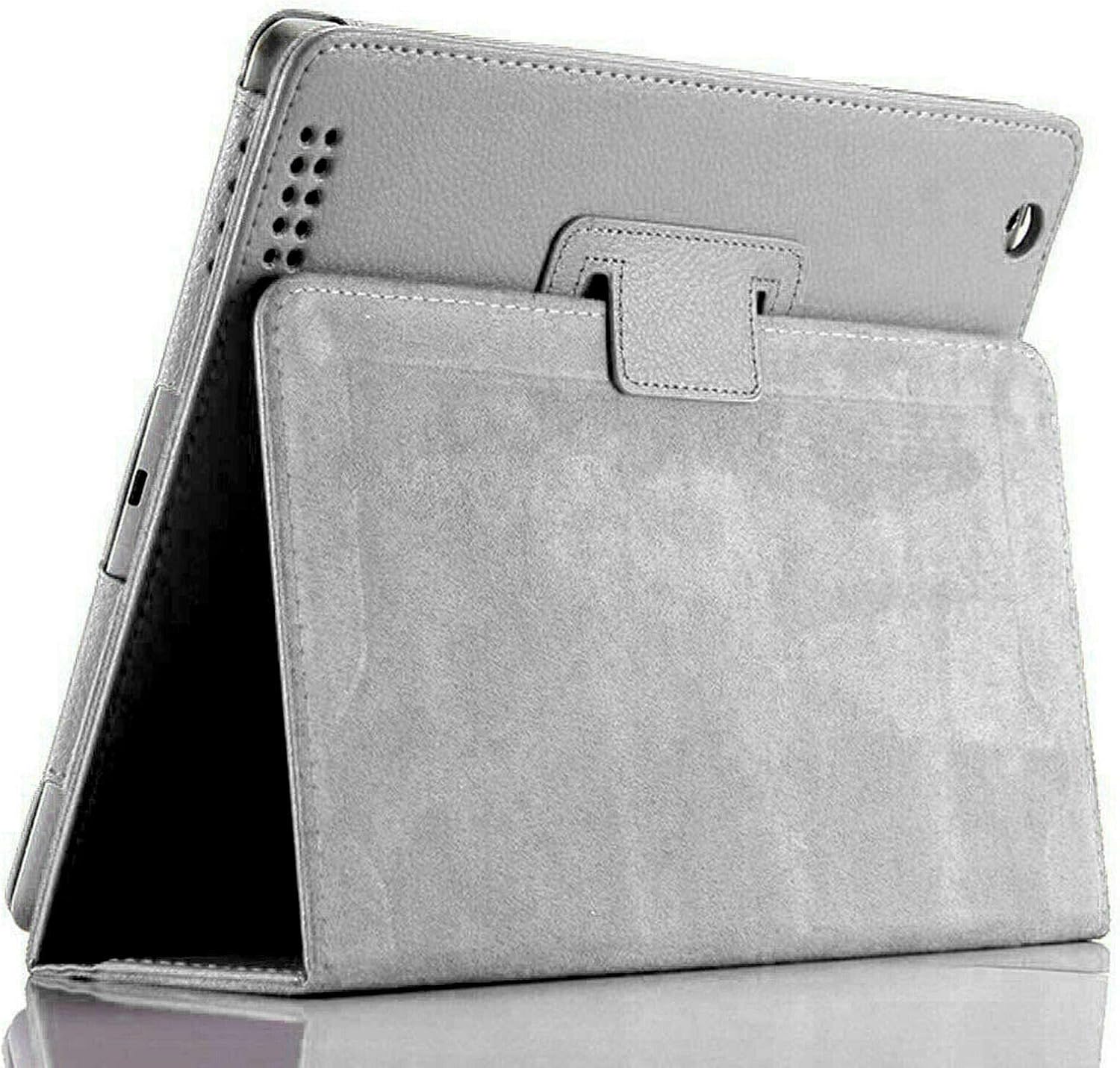 Leather Folio Flip Case for iPad (10.2, Pro 10.5, Air 3) Silver, 10.2/10.5 inch