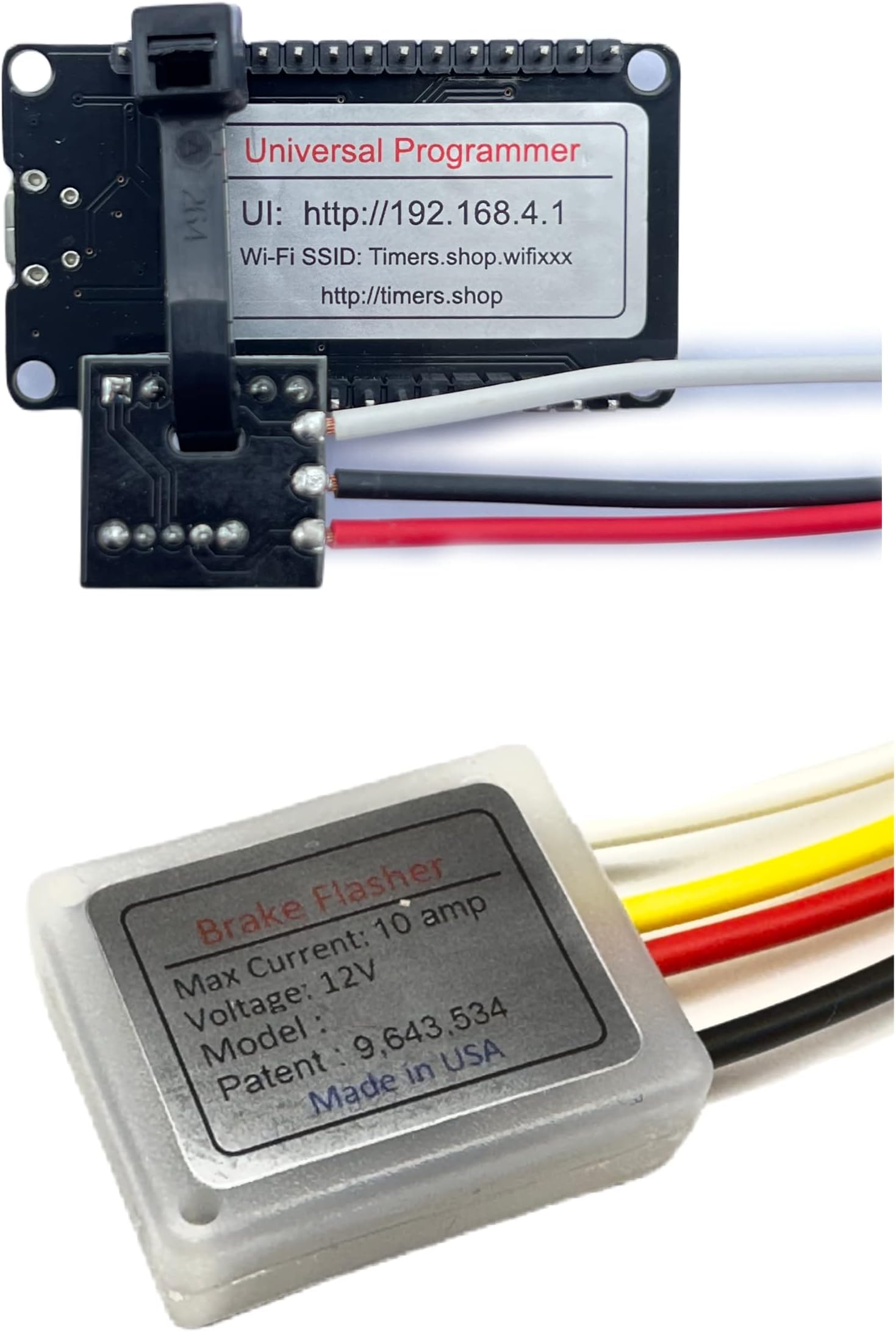 Vehicle Brake Light Flasher Module. For Motorcycles and Cars. Model X2. Patented Timeout lock, Pulse mode and more.