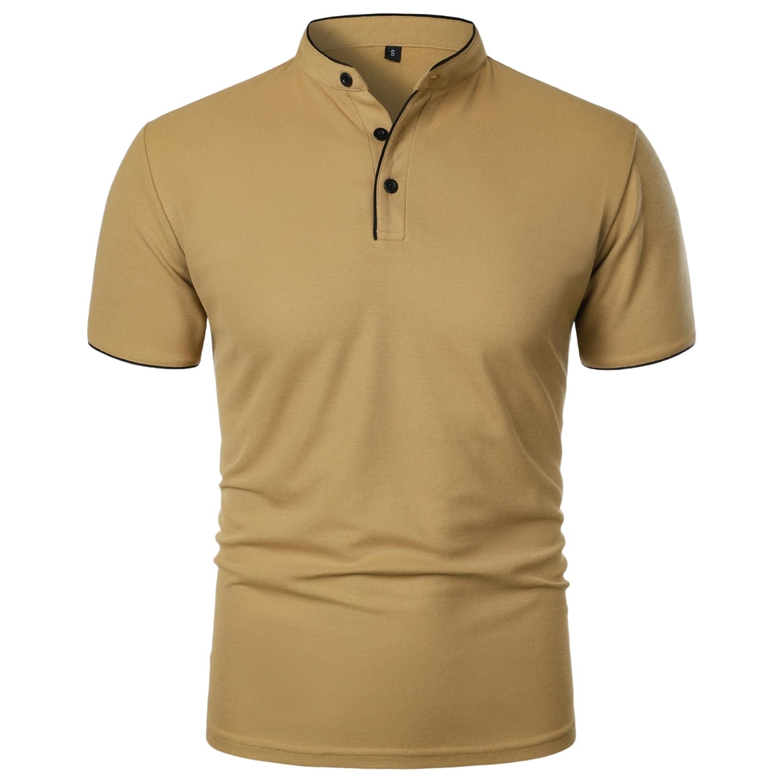Tee shirt homme chemise manches courtes couleur bloquée slim fit S