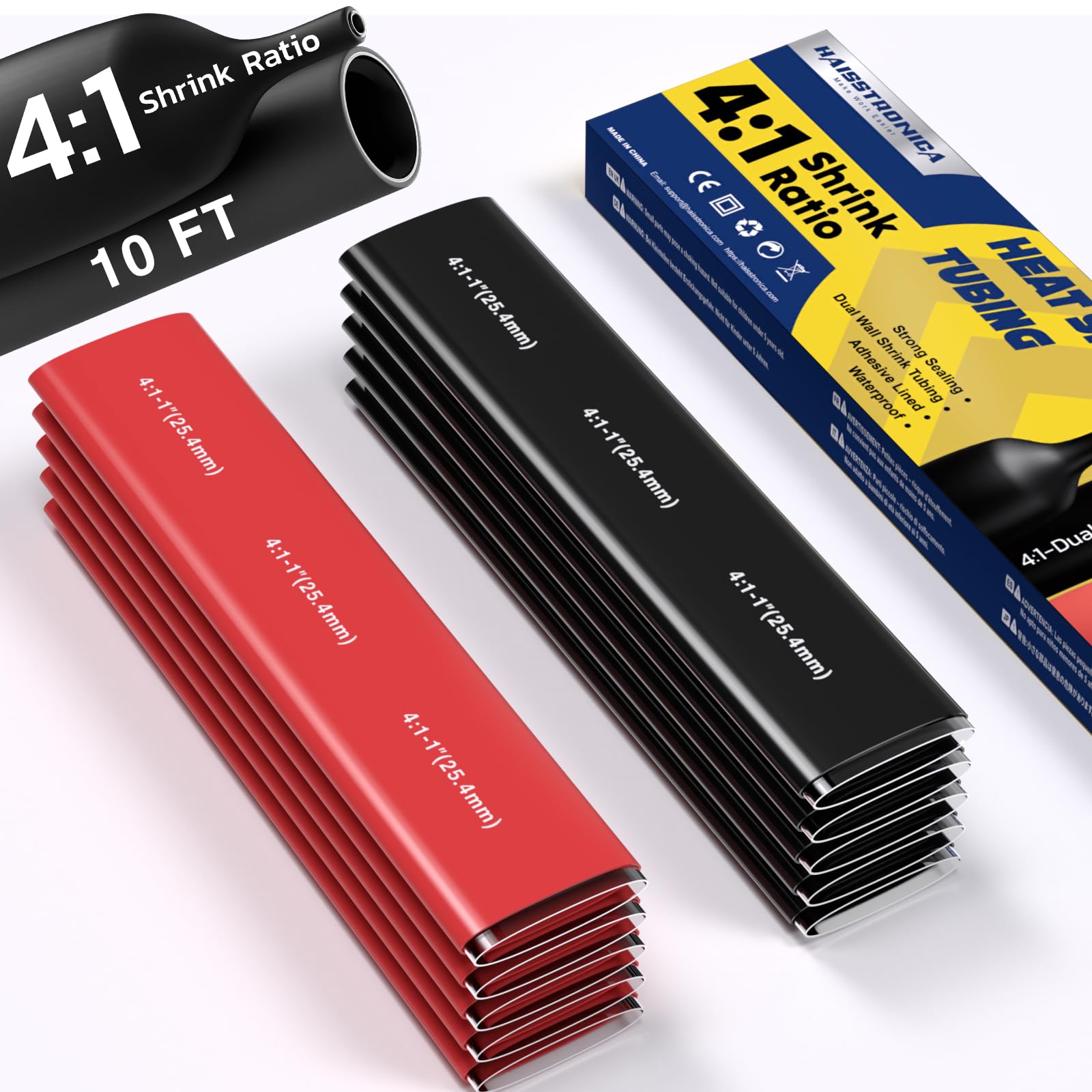 Haisstronica Heat Shrink Tubing Kit - 10ft 4:1 -17