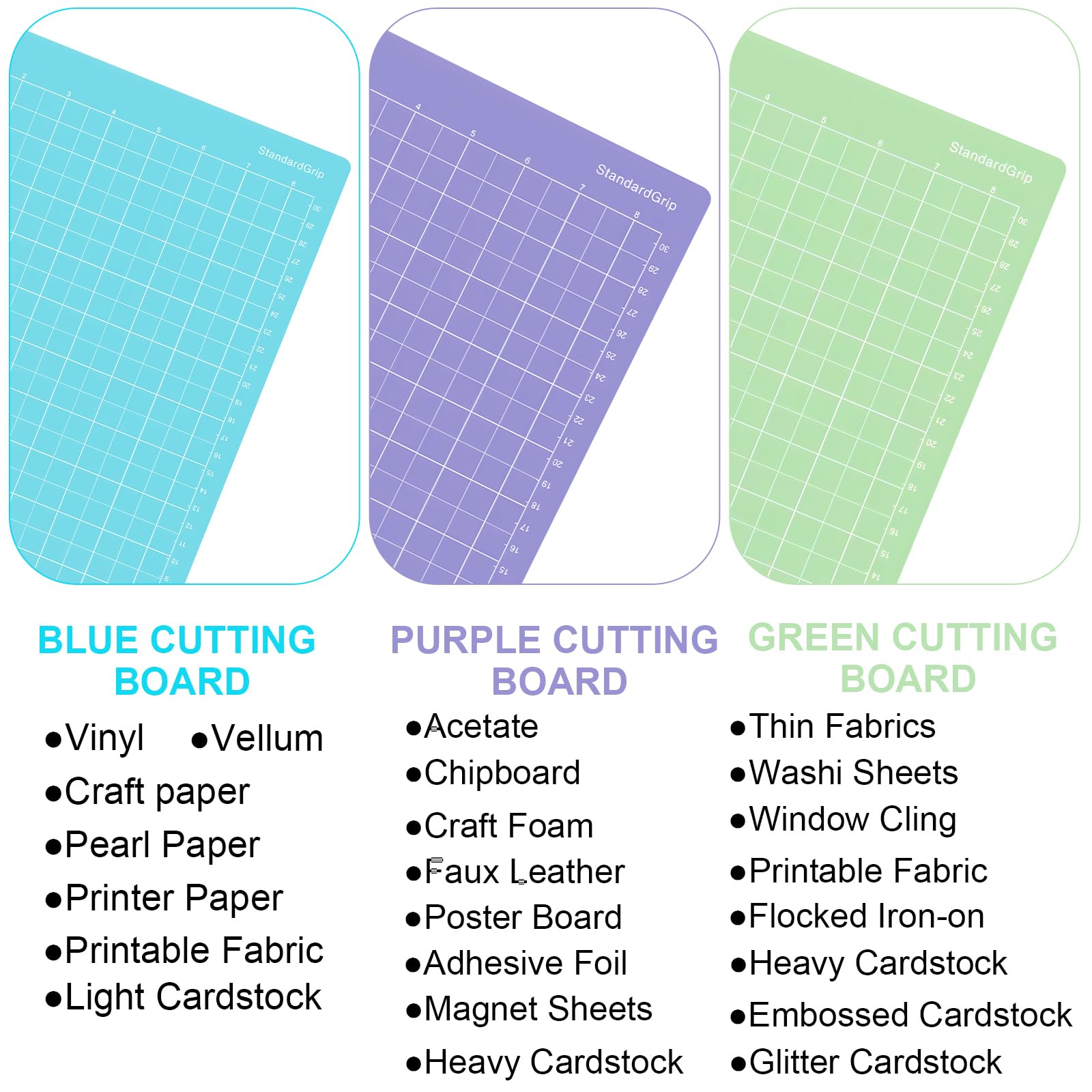 Alfombrilla de corte para Cricut Joy Xtra, 3 piezas de accesorios mate antideslizantes, alfombrilla de corte autoadhesiva para Cricut Maker para manualidades (agarre estándar, LightGrip