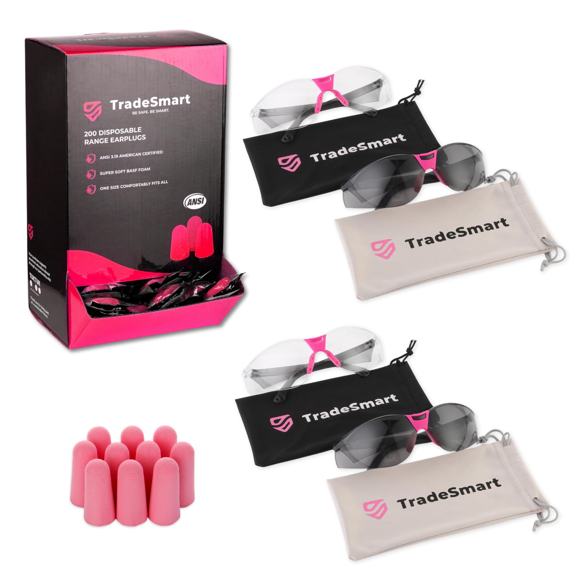 Tradesmart Store Snapklik.com : TRADESMART Shooting Glasses & Earplugs Set 2 Clear + 2 ...