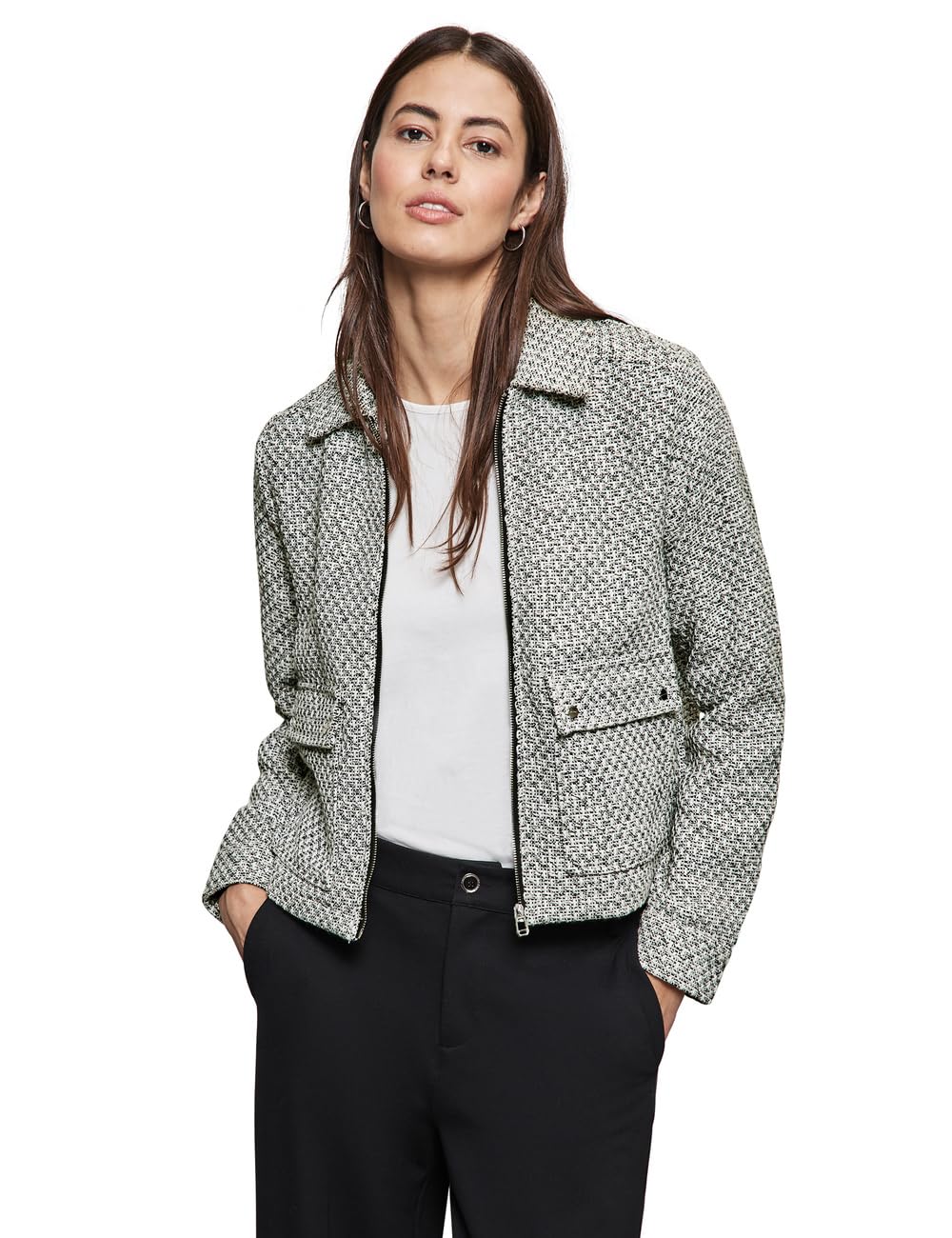 Street One Women's A212242 bouclé Jacket, Black, 42