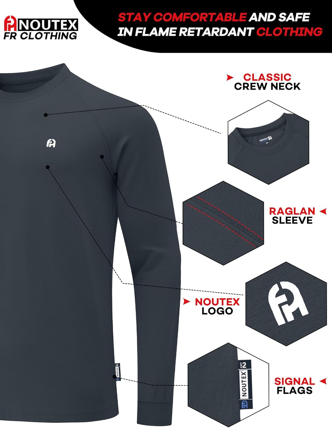 FR Shirts for Men NFPA2112 Flame Resistant Shirts 6oz Light Weight Long Sleeve Fire Retardant Shirts - Image 4