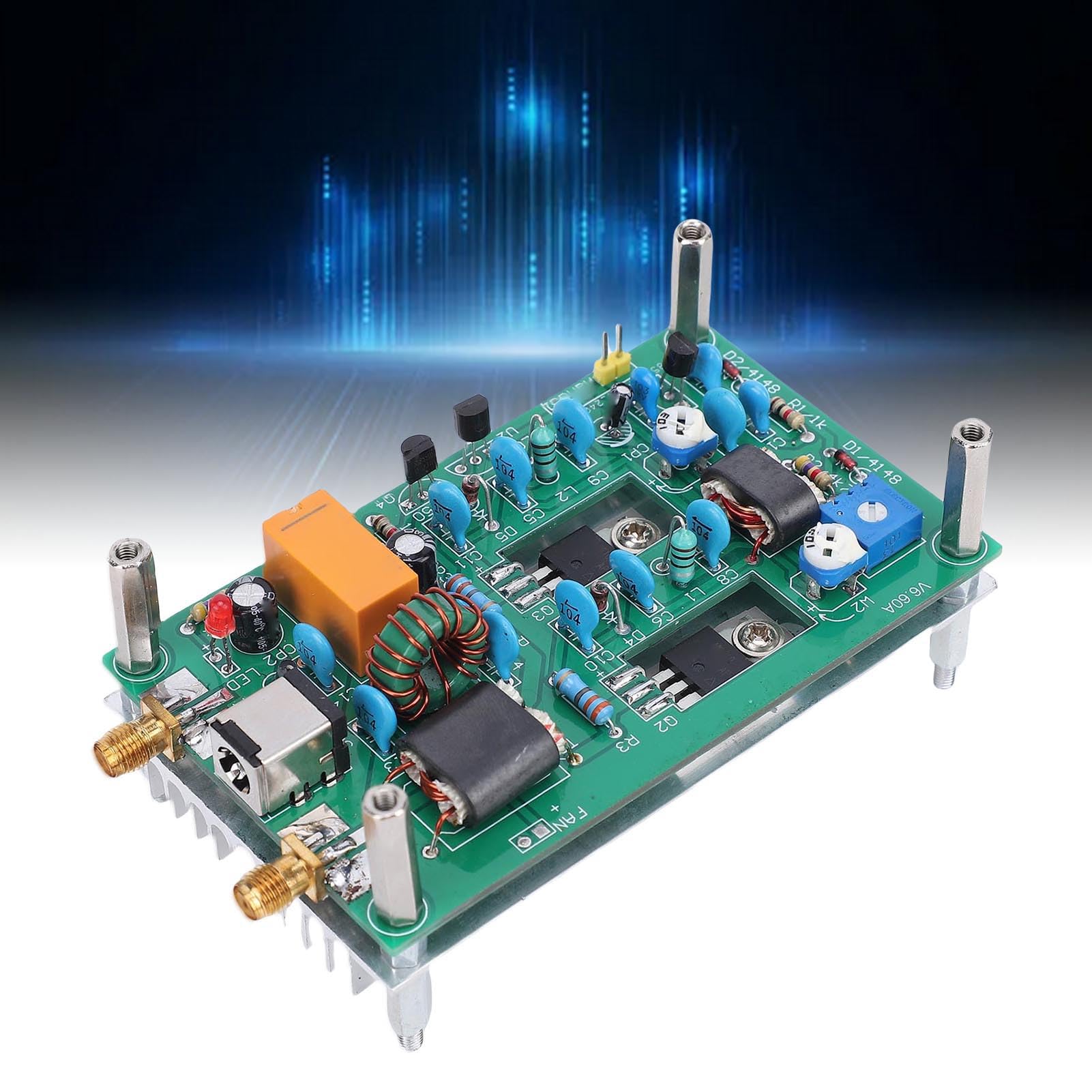 Tonysa 30W HF Lineare Verstärkerplatine 3-28 MHz, HF -Leistungsverstärker für HAM -Radio -QRP -Transceiver, mit Kühlkörper für Kurzwellenkommunikation