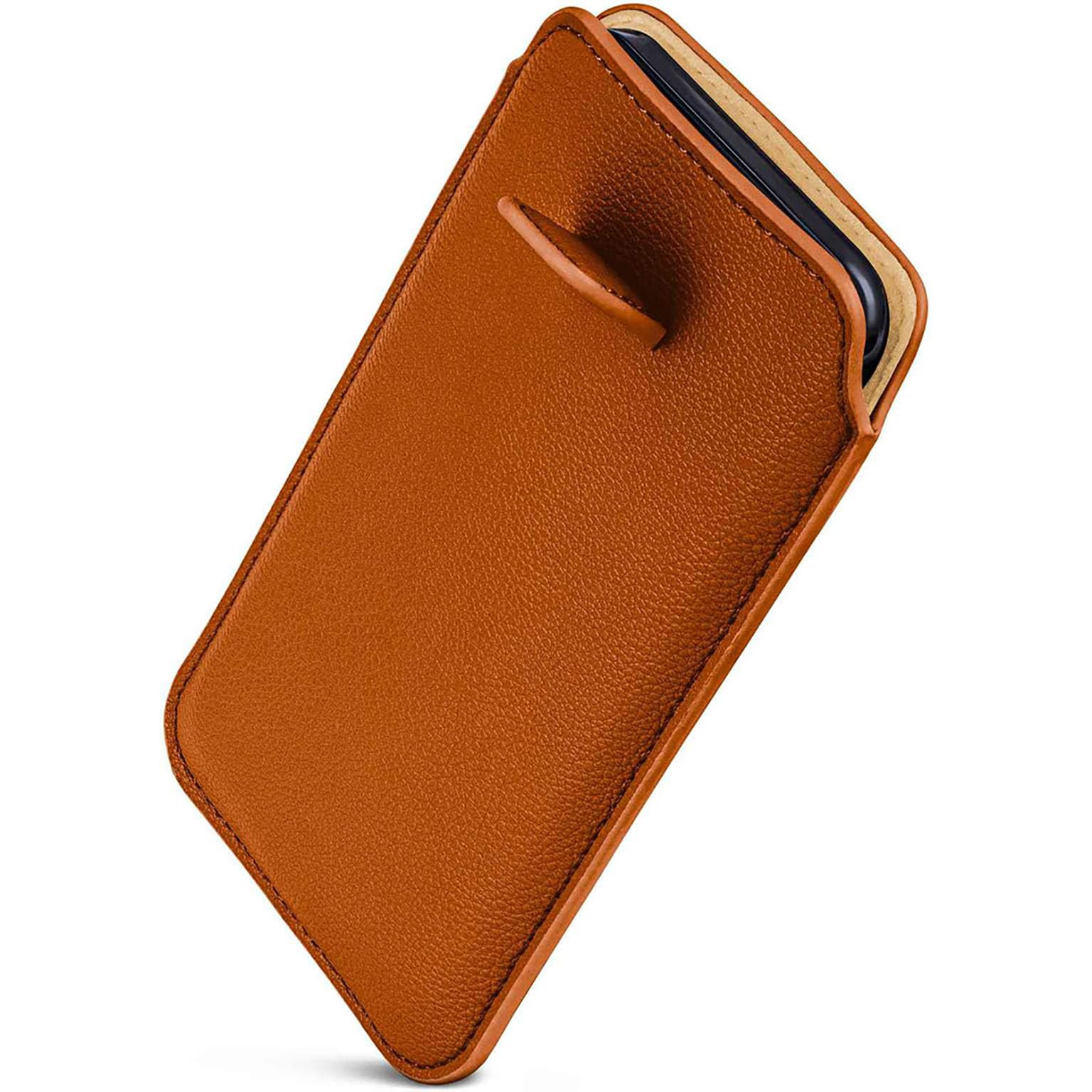 Étui fin Samsung S24 Plus ONEFLOW pochette marron selle microfibre sangle - 8