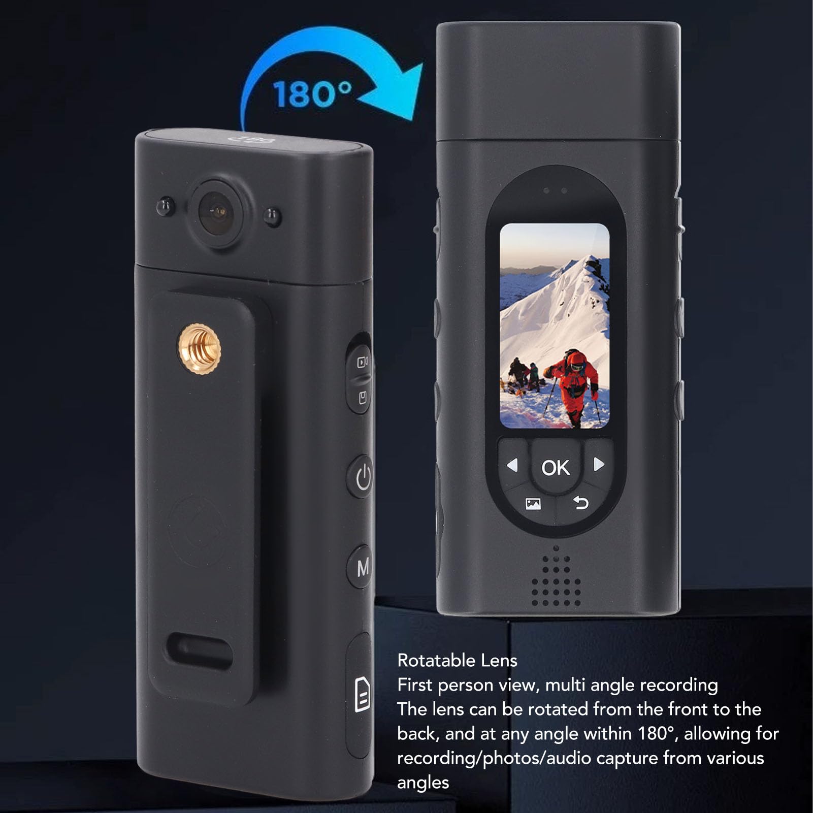 1.47” Screen Body Camera with 1080P Video Recording, HD Night Vision, Mini Police Wearable Body Worn Cam, Portable Camcorder for Law Enforcement Outdoor Sport