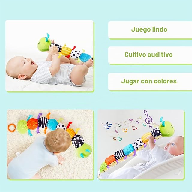 Foto 4 de 7 de KINDLUME Juguetes Bebé 0 3 6 Meses, Oruga Peluches Musical Juguete