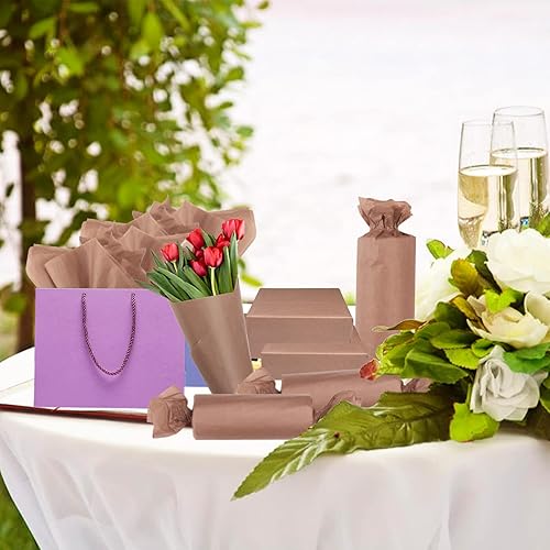 Miniatura 15 de 100 hojas de papel de seda kraft Artdly de 14 x 20 pulgadas, papel de regalo de estraza a granel para bodas, cumpleaños, proyectos de bricolaje