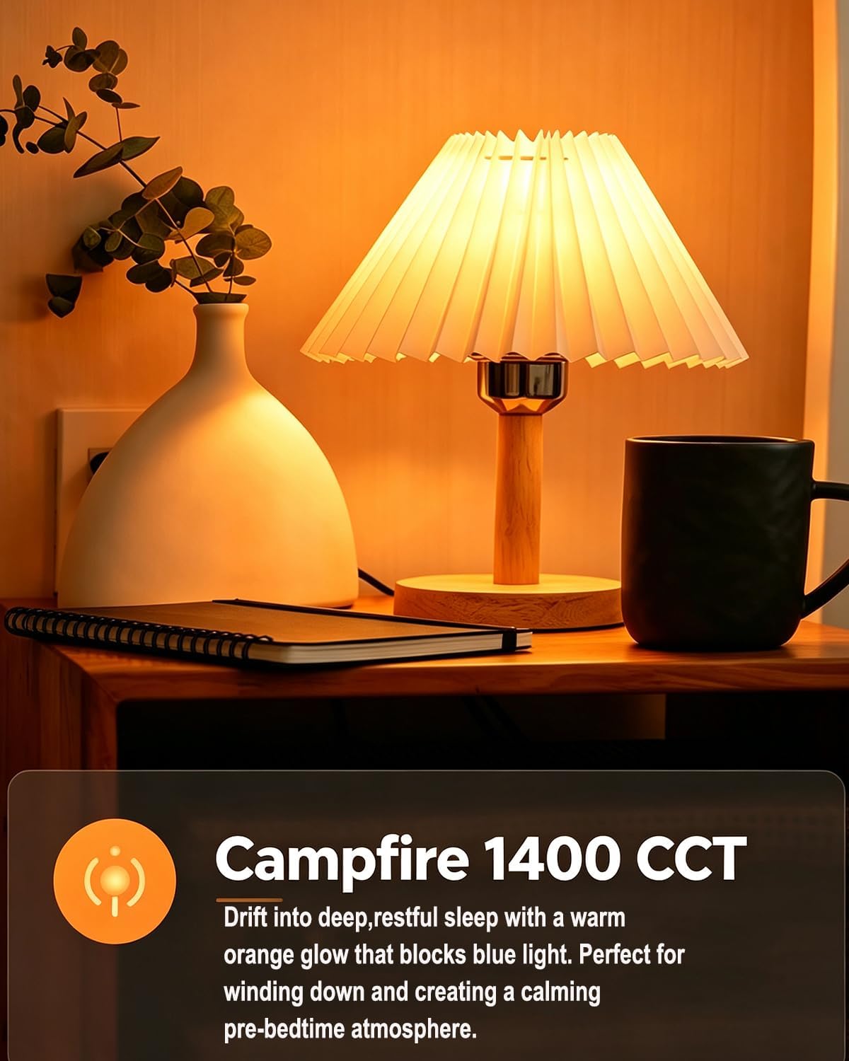 Diurnal Rhythm Friendly Sleep Light Bulb - 9W E26, 2700K, 2100K,1400K image 3