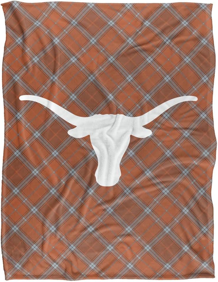 University of Texas Blanket, 60"x80" Plaid Silky Touch Super Soft Throw Blanket
