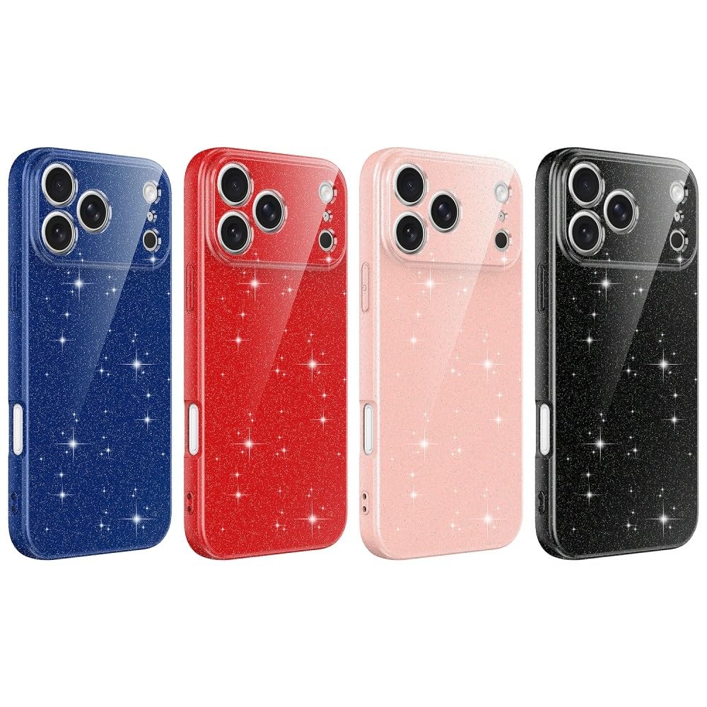 Coque iPhone 16 Pro Max noire magnétique en silicone pailleté - 8