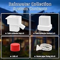 Vista 6 de 2 juegos de sistema de recolección de agua de lluvia, desviador de bajante con capacidad de recolección ajustable, kit de desviador de barril