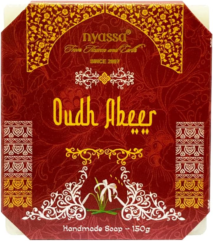 Nyassa Premium Oudh Abeer Handmade Natural Bathing Soap | Calendula Extract,Organic Sweet Almond Oil |Oudh Fragrance | Moisturizer | All Skin Type 150gm