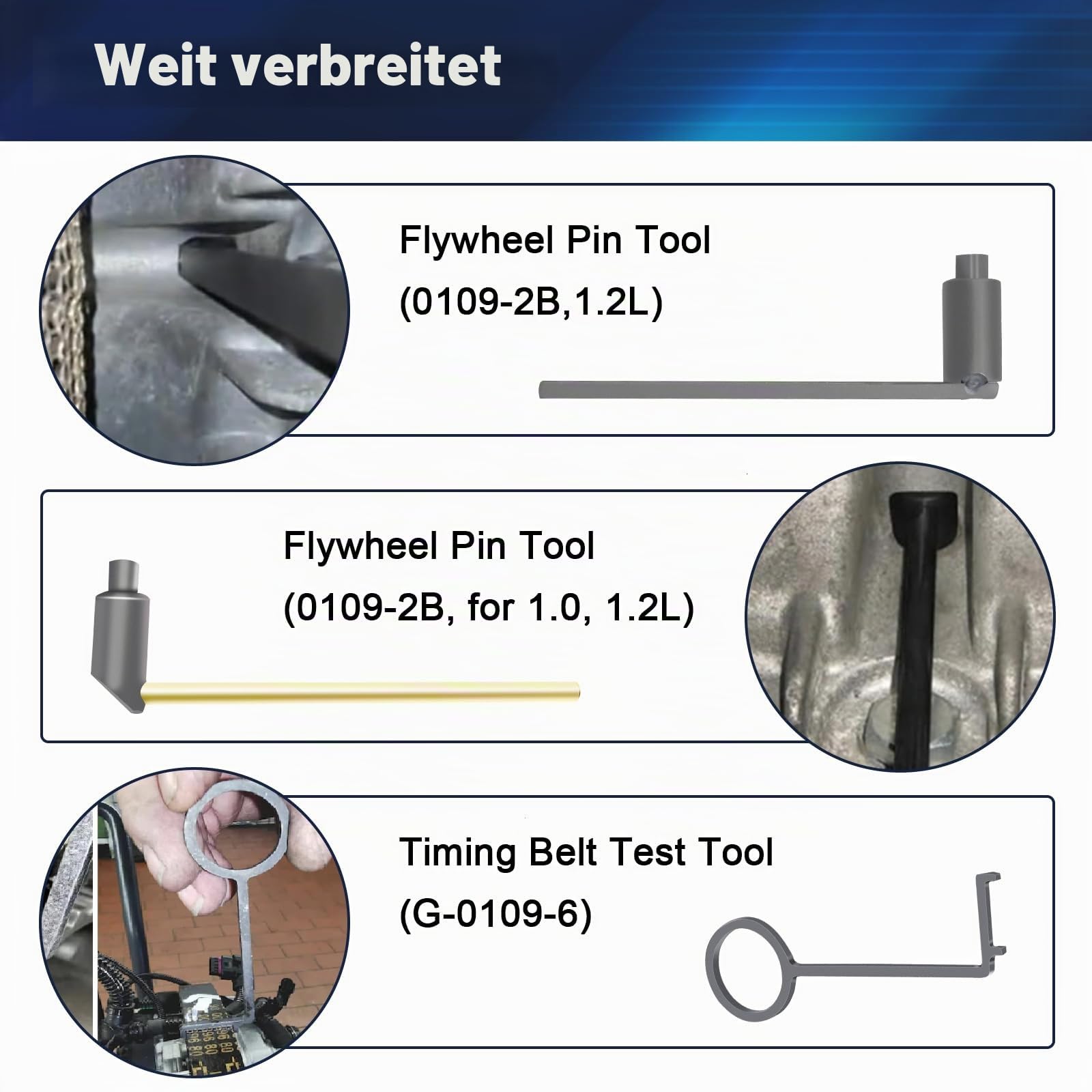 RUIZHI Zahnriemen Werkzeug für Citroen, für Peugeot, Motor Einstellwerkzeug für 1.0, 1.2 Vti (VVT) /GDI PureTech Benzin, 0109-2A, 109-2C,109-2D