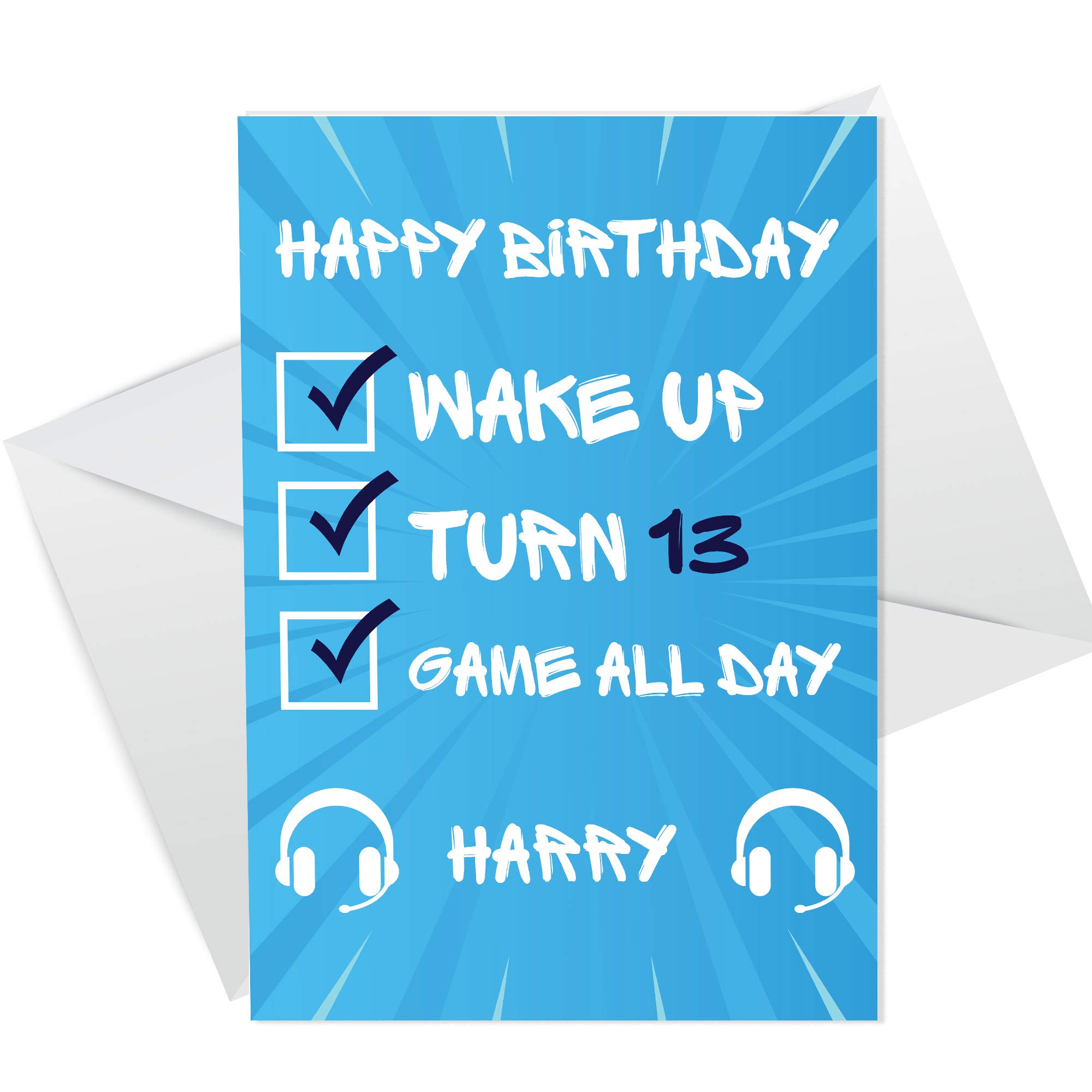 Personalised Birthday Card For Son Brother Nephew Grandson Gaming Card