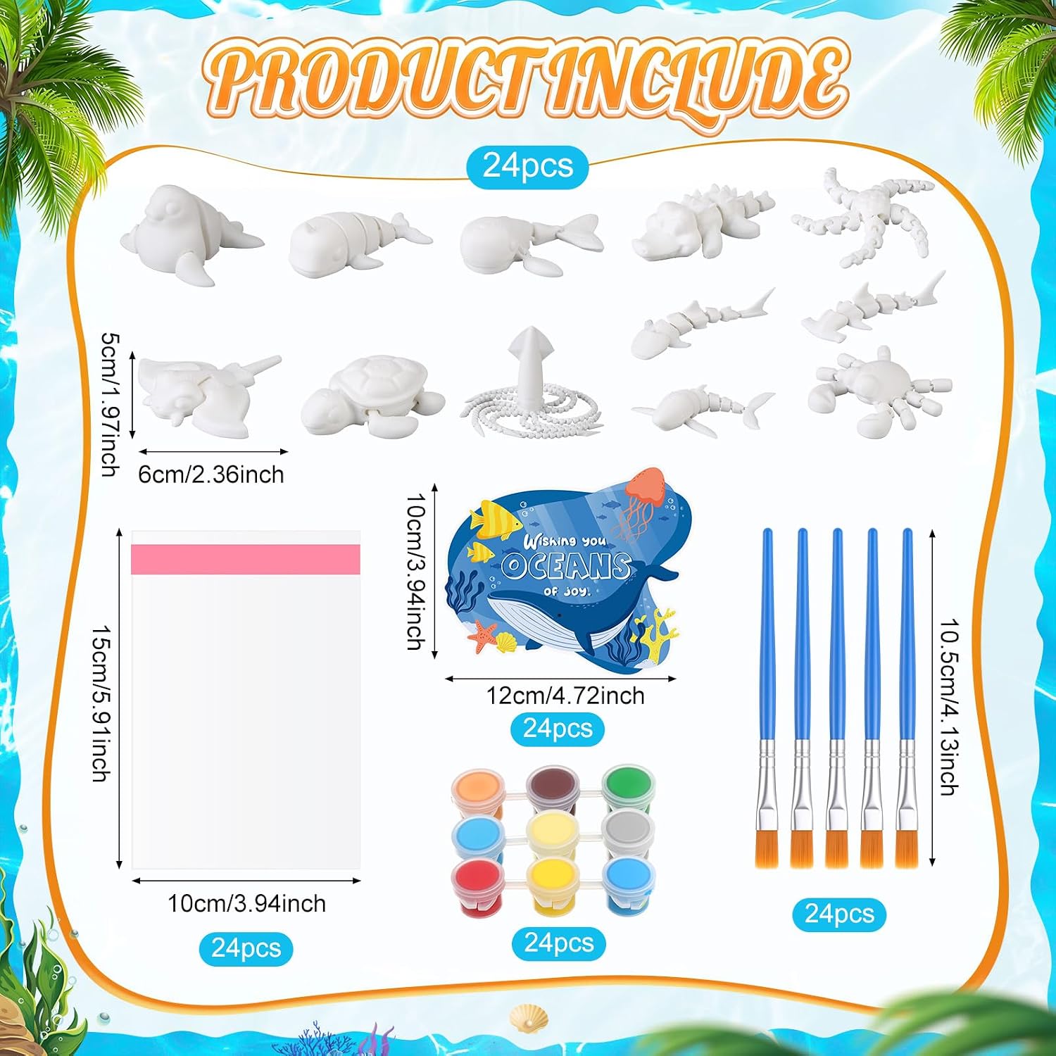 Soulchen 24 Set Under the Sea Party Favor Craft 3D Printed Ocean Animal image 5