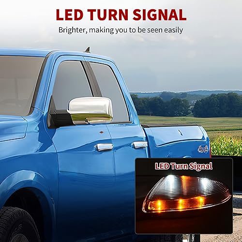 Miniatura 5 de YITAMOTOR Espejos de remolque compatibles con Dodge Ram 1500 2009-2018, Ram 2500 3500 2010-2017 Espejo lateral izquierdo y derecho ajustable con