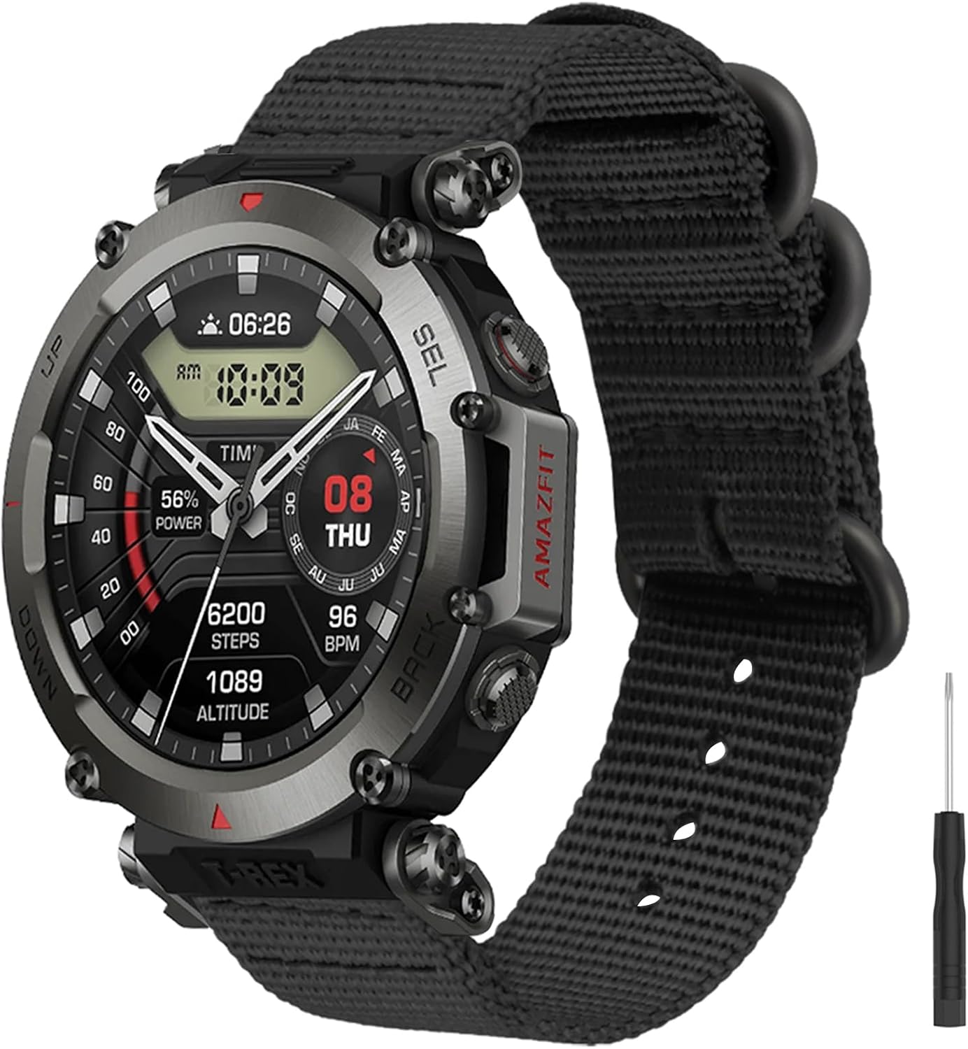 Military Style Watch Band Compatible with Amazfit T-Rex Ultra, Soft Athleisure Replacement Band