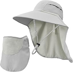 Rosoz Chapeau de pêcheur UPF 50+ - Vêtement safari - Pour homme - Amovible - Bord large - Chapeau de randonnée - Chapeau de pêche pour homme et femme