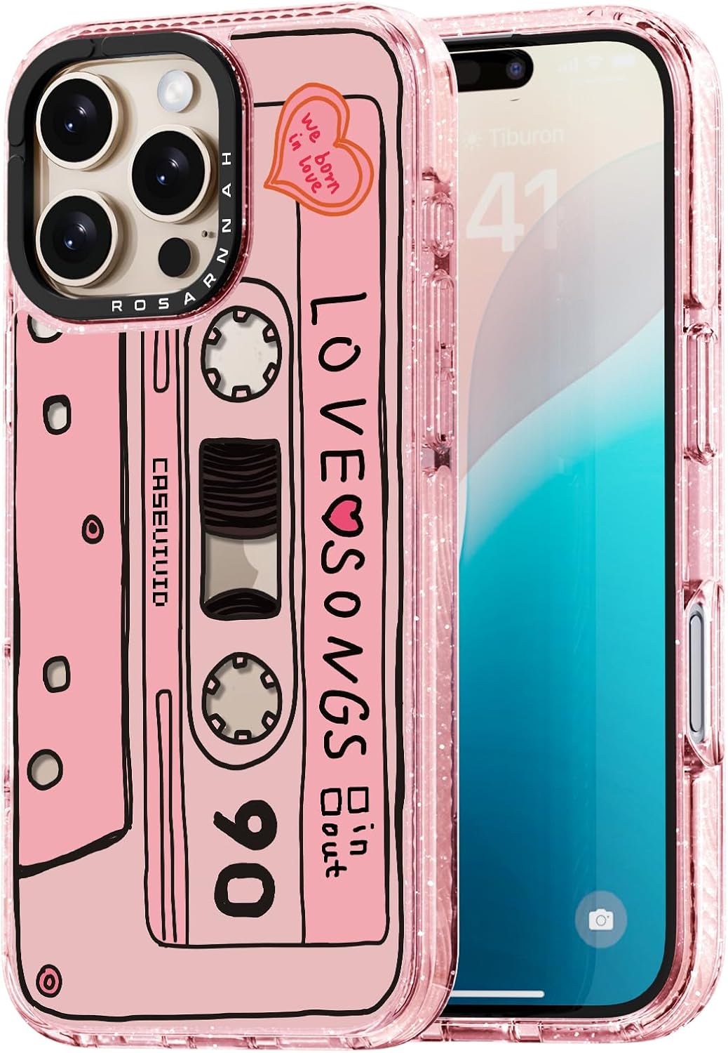 Compatible for iPhone 16 Pro Max Case Cute – Durable Shockproof 6.6 ft Drop Impact Phone Case – Glitter Pink Funny Cassette Tape Design for iPhone 16 Pro Max 6.9″ Compatible for iPhone 16 Pro Max Case Cute – Durable Shockproof 6.6 ft Drop Impact Phone Case – Glitter Pink Funny Cassette Tape Design for iPhone 16 Pro Max 6.9″