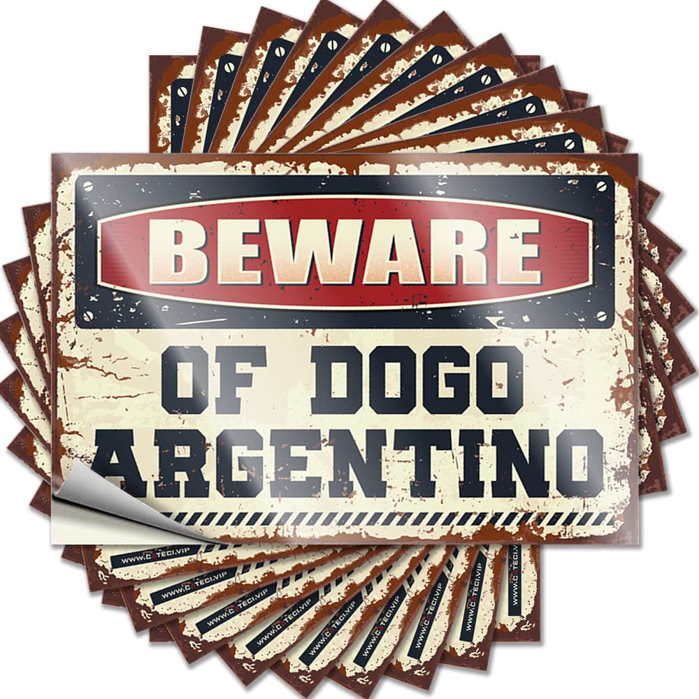 Beware of Dogo Argentino Front Door Decor Accent - Lettering Sticker Cover Waterproof Decal(6X9CM)
