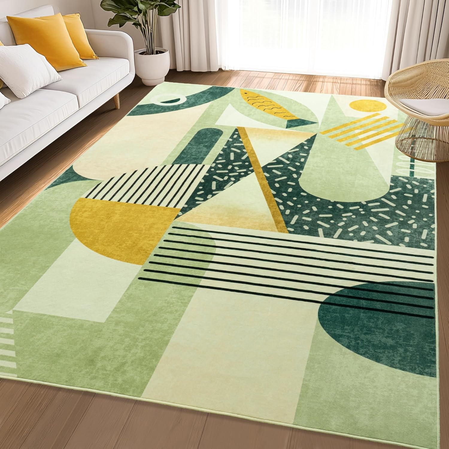 Tapis salon moderne géométrique multicolore 160x240 pour chambre