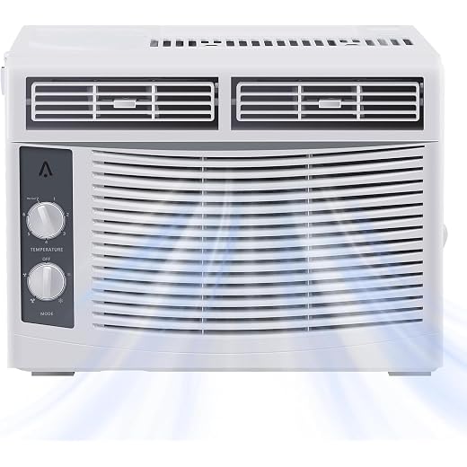 Window Air Conditioner 5000 BTU, Window AC Unit Cools Up to 250 Square Feet, Cool and Fan Functions with Remote Control, 3 Cooling Speeds, Installation Kit,Quiet Operation, for Small Room, White