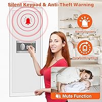 Vista 9 de 31.5" Tall Fireproof Wall Safes Between the Studs 16" Centers, Hidden Wall Safe with 3 Removable Shelf & Silent Mode, Heavy Duty Wall Mount Safe for