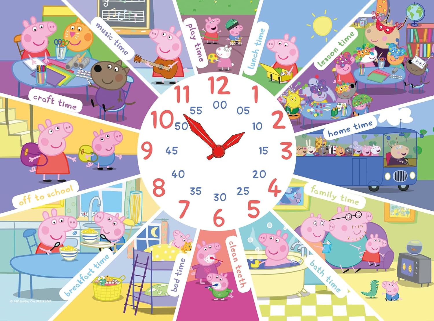 Ravensburger Peppa Pig: Tell The Time 60 Piece Clock Jigsaw Puzzle for Kids - Screen-Free Activity Boosts Concentration and Focus - MESH Accredited