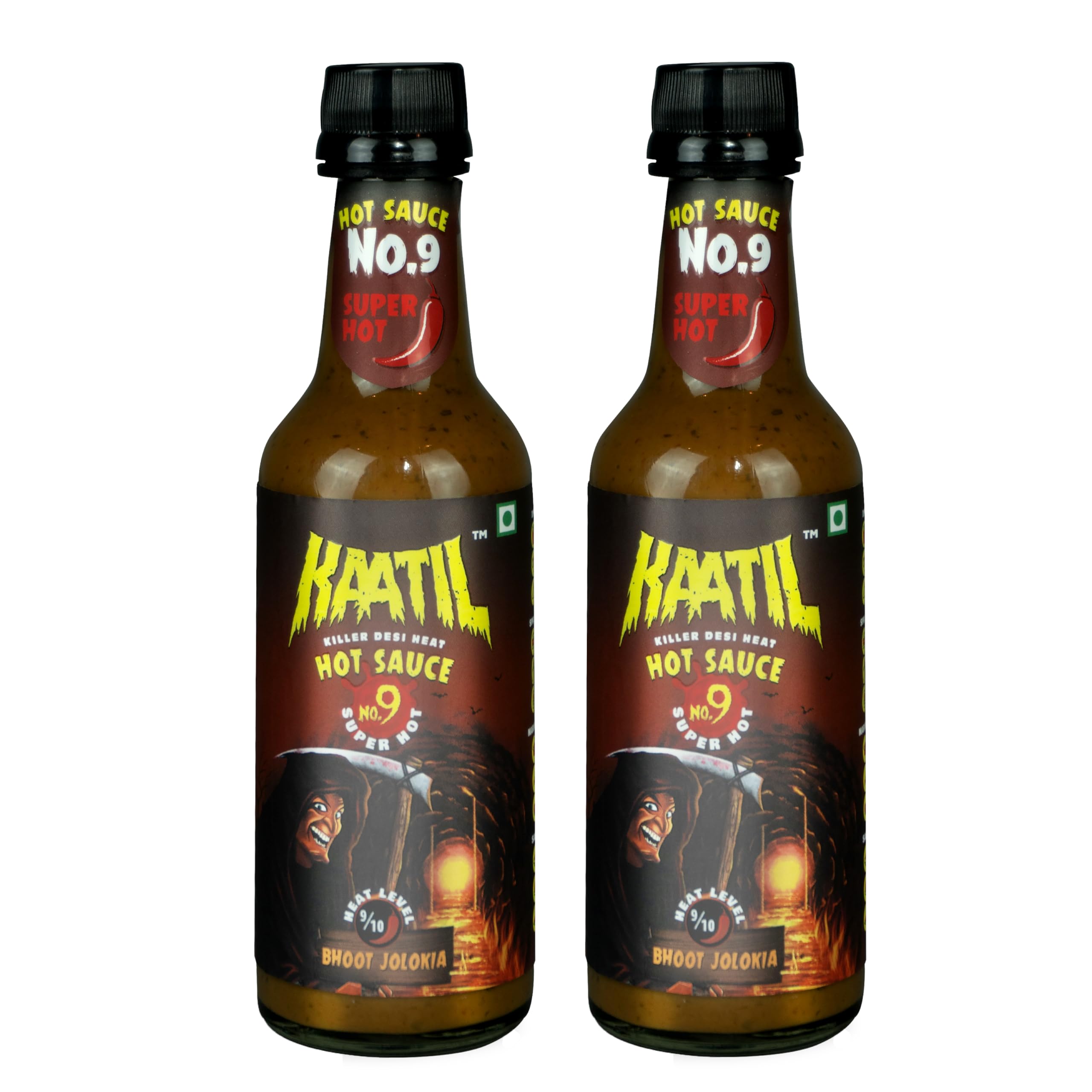 Kaatil Hot Sauce No. 9 - Pack of 2 | Bhoot Jolokia Chilli Sauce | Works as a Dip, Spread, Marinade, Saute, Stir-fry, Finishing Sauce | No Artificial Colours, Flavours | Made in India | Vegan | 400 GMs (B0CYSWLSLD) Amazon Price History, Amazon Price Tracker