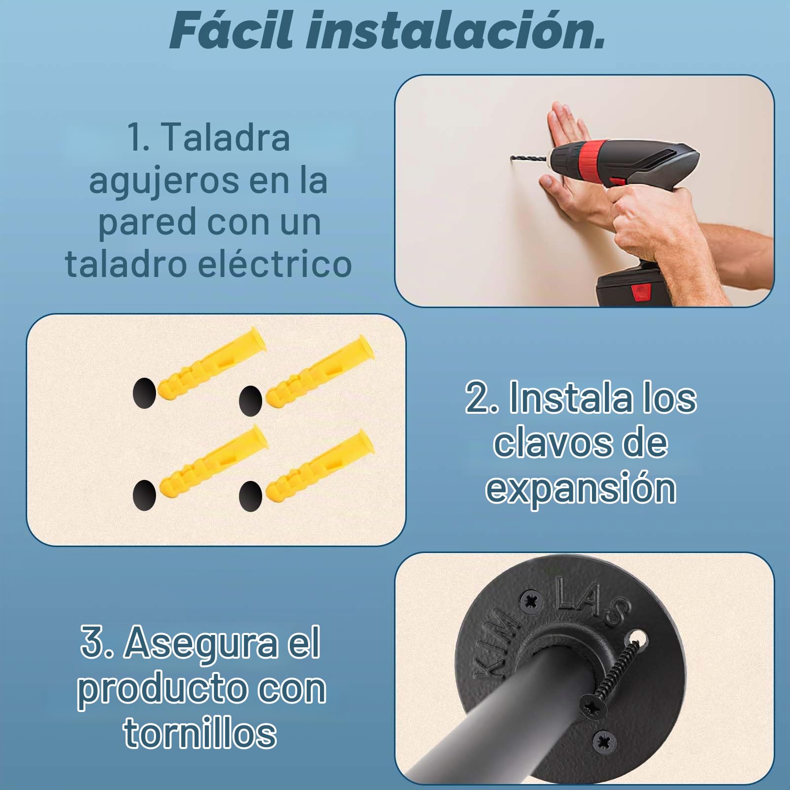 Royouzi Perchero De Pared Industrial Barra Para Ropa de Metal ExtraíBle Montada en la Pared de 184 cm Para Ahorrar Espacio Para Colgar Ropa en el Dormitorio Barra Para Ropa de Tubo Industrial Negro
