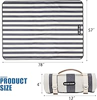 Vista 5 de G GOOD GAIN - Manta de pícnic impermeable portátil con correa de transporte, para manta de playa o fiesta familiar al aire libre camping