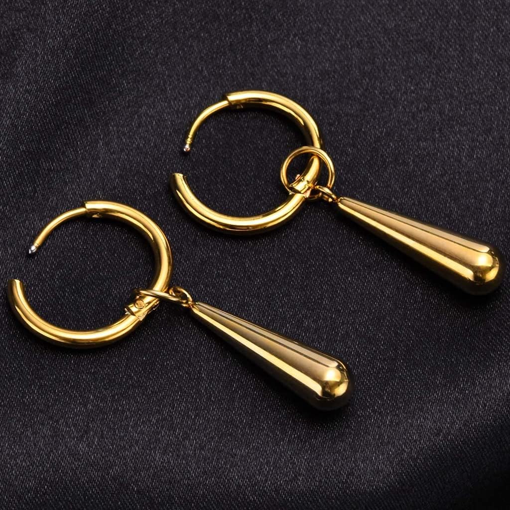 Stainless Steel Water Tear Drop Style Wedding Cocktail Party Statement Holiday Dangle Drop Earrings - Image 7