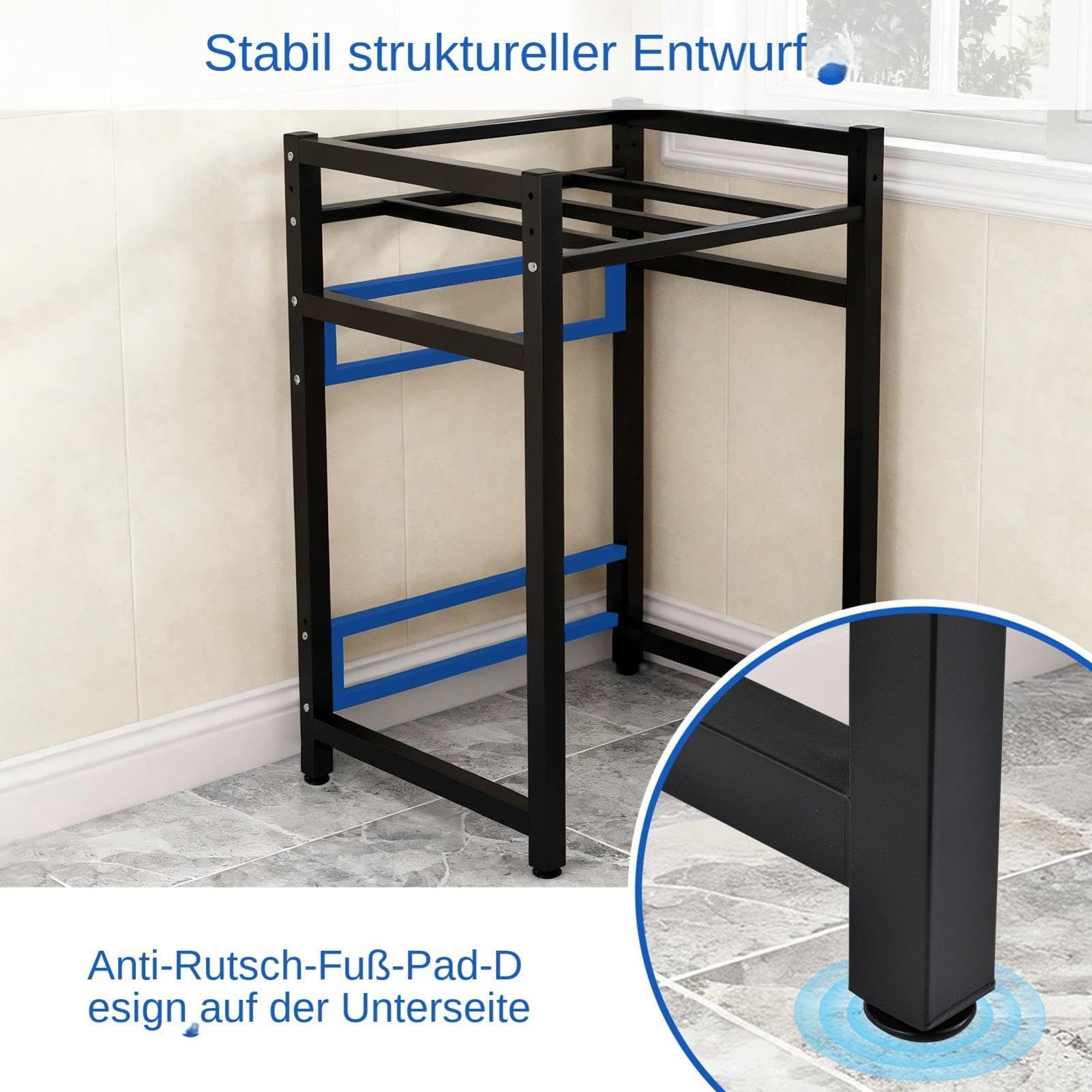 Waschmaschinenregal – Verdickter Waschmaschinen Trockner Schrank mit 300 kg Tragfähigkeit, Höhenverstellbare Lagerregaleinheit für Waschküche & Balkon, Patentiertes Waschmaschinen Regals, platzsparend