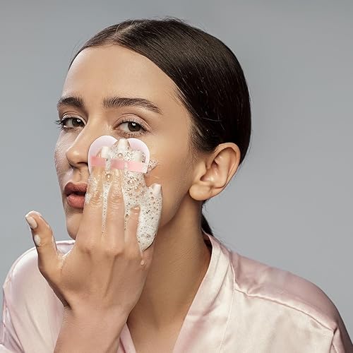 Miniatura 7 de HINZIC 10 unidades de polvo rosa para polvo facial en forma de corazón soplo de maquillaje lavable reutilizable suave terciopelo soplo esponja de