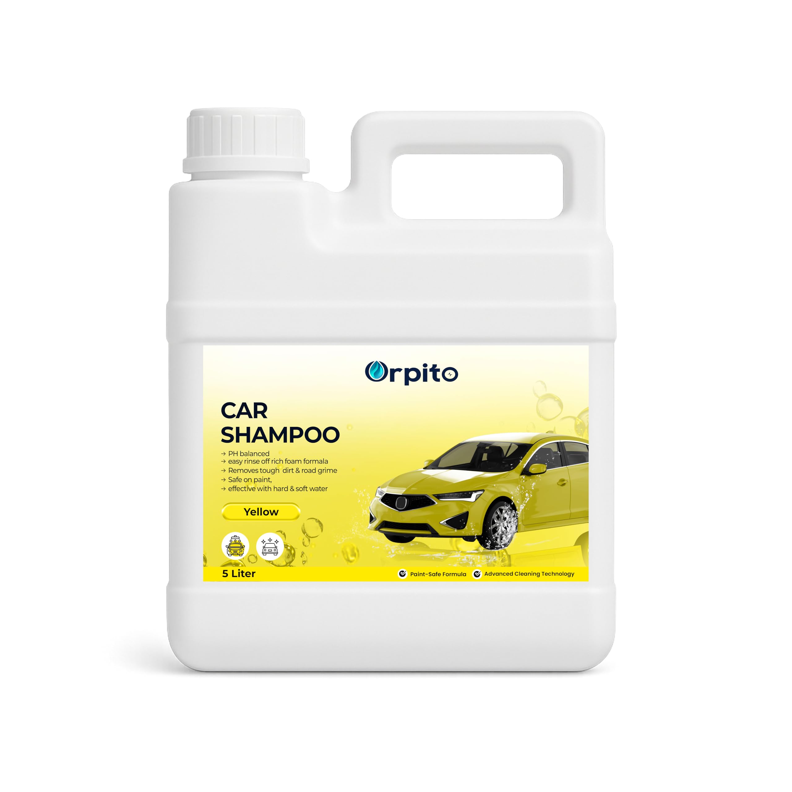 Car Shampoo 5 Litre | Heavy Rich Foam Formula | Removes Dirt, Oil & Grease | pH Balanced & Paint Safe | Works with Bucket & Foam Gun Wash (Pack of 1). (1, Yellow)-image-28