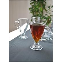 Rich Cam 6'l  Kulplu  ay Barda  Kupa 130 ml Ayakl  Kahve Barda -Ku u Model