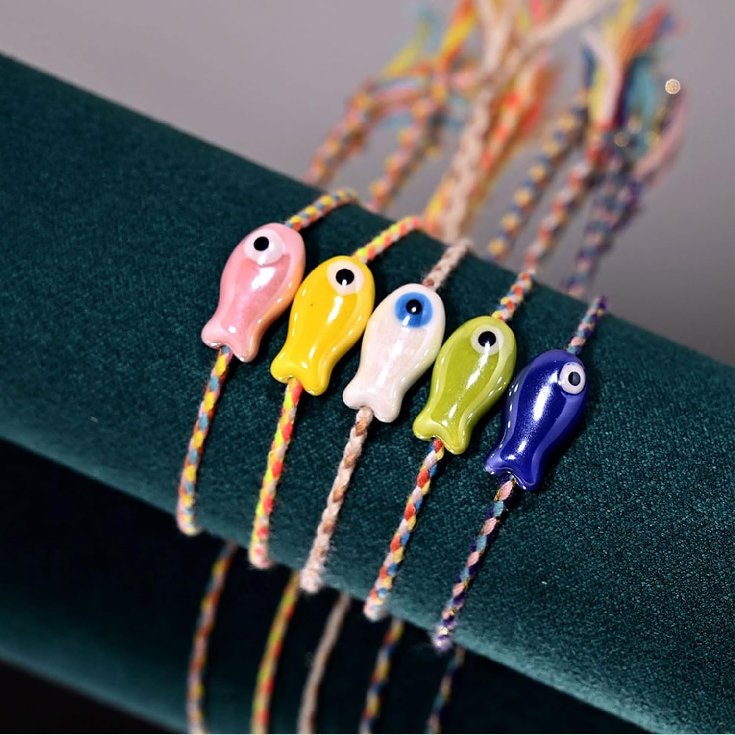 Boho Fish Bracelet for Women Ceramic Fish Bracelet Hawaiian Summer Beach Surfer Jewelry Gifts for Women Men