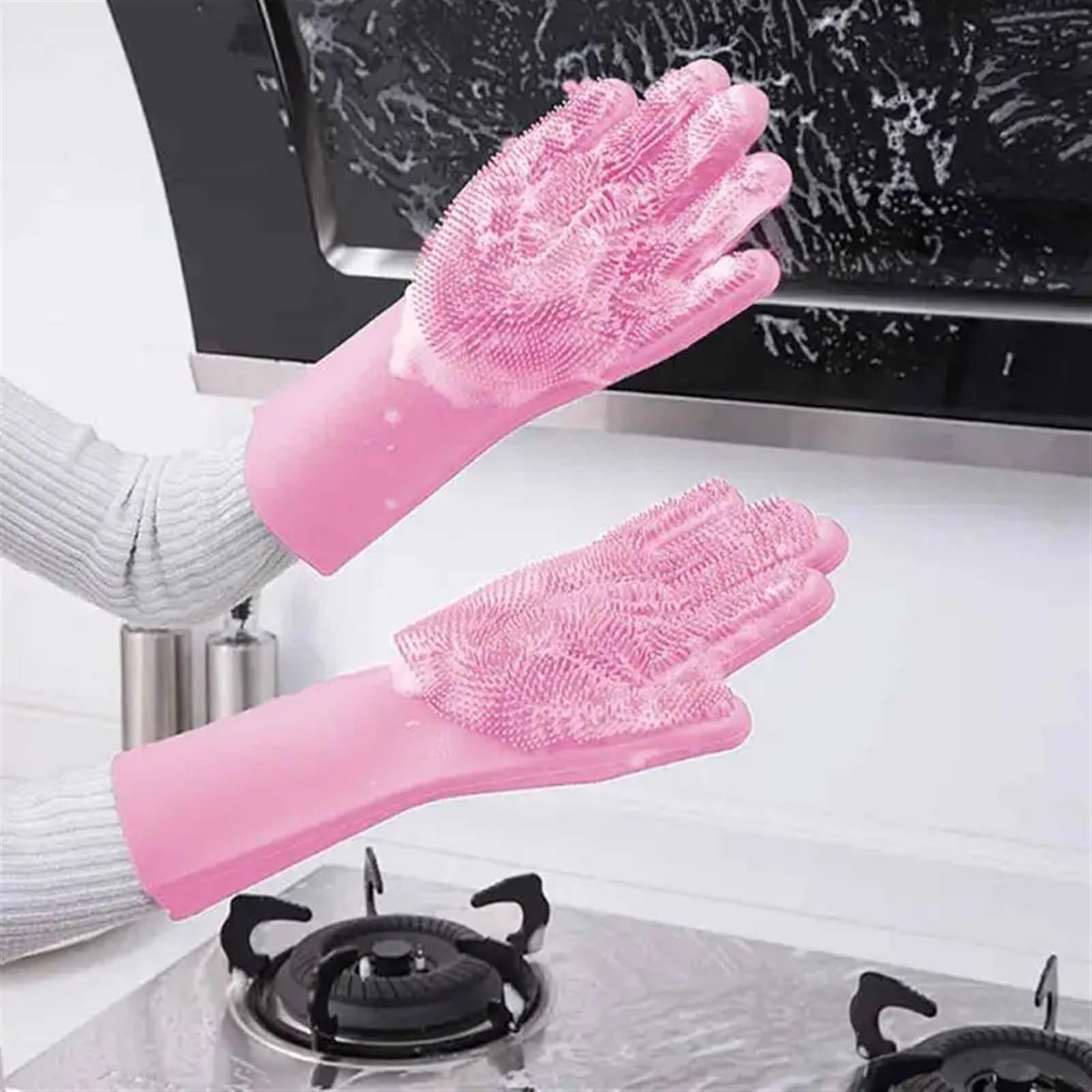saubere Handschuhe, Küchen-Spülhandschuhe aus Silikon for den Haushaltsgebrauch(A3)