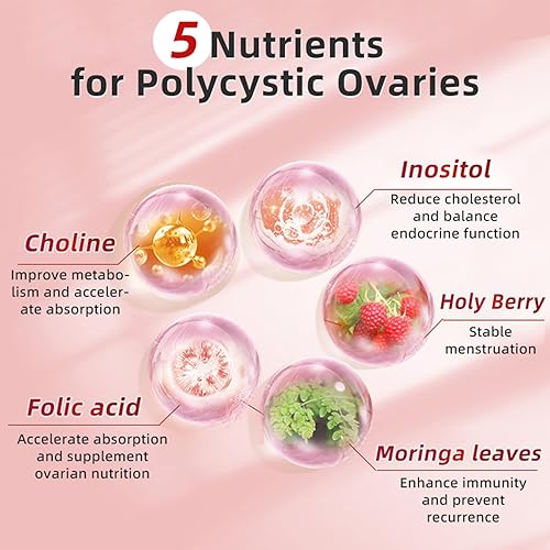 Miniatura 4 de Suplemento de inositol y colina  Nutrición de las mujeres, con ácido fólico  Apoya el equilibrio hormonal saludable, los ciclos menstruales