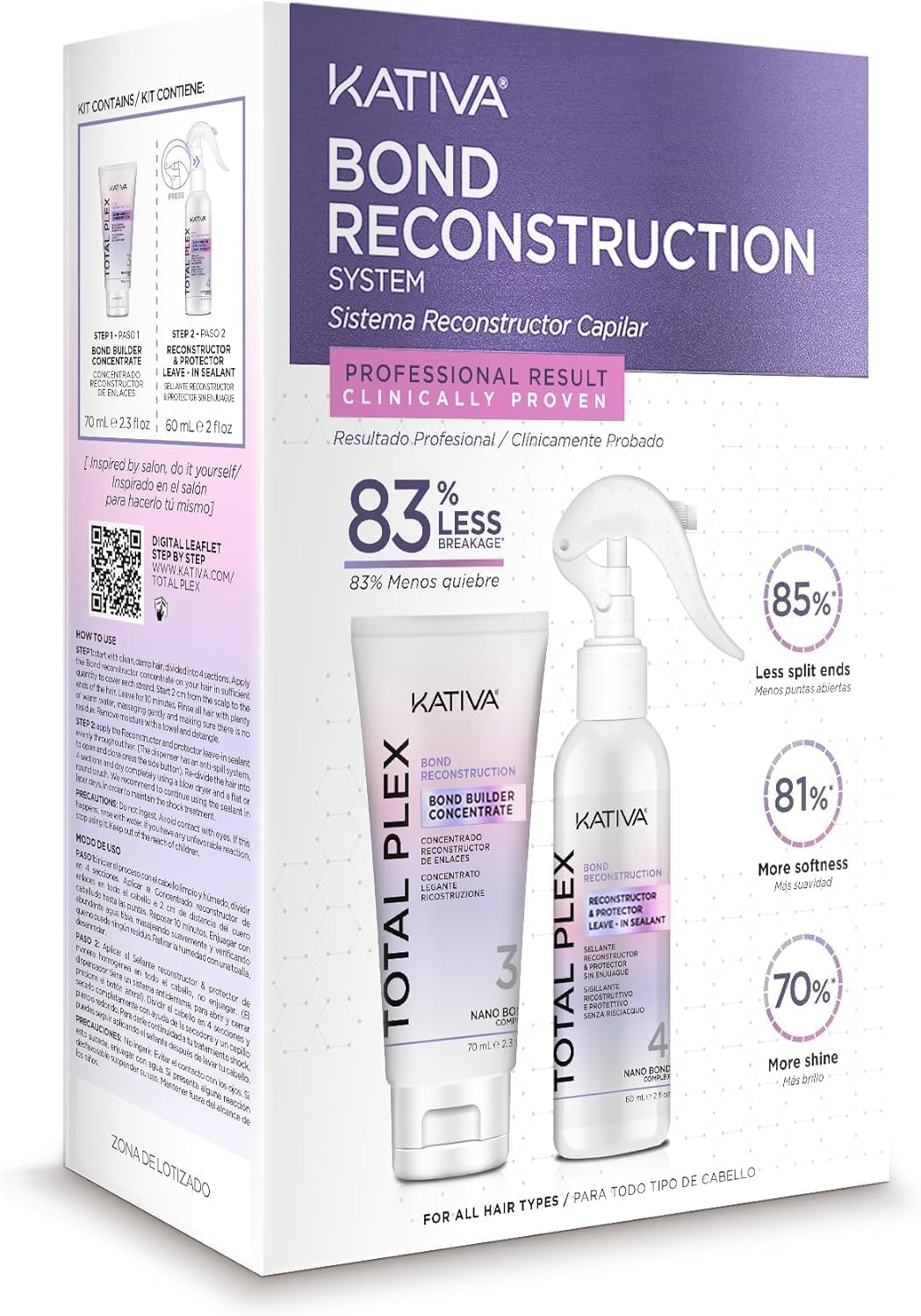 Total KATIVA Plex Bond Repair | Capillary Rekonstruktion Konzentrat | Nano – Bond Complex | 70 ml
