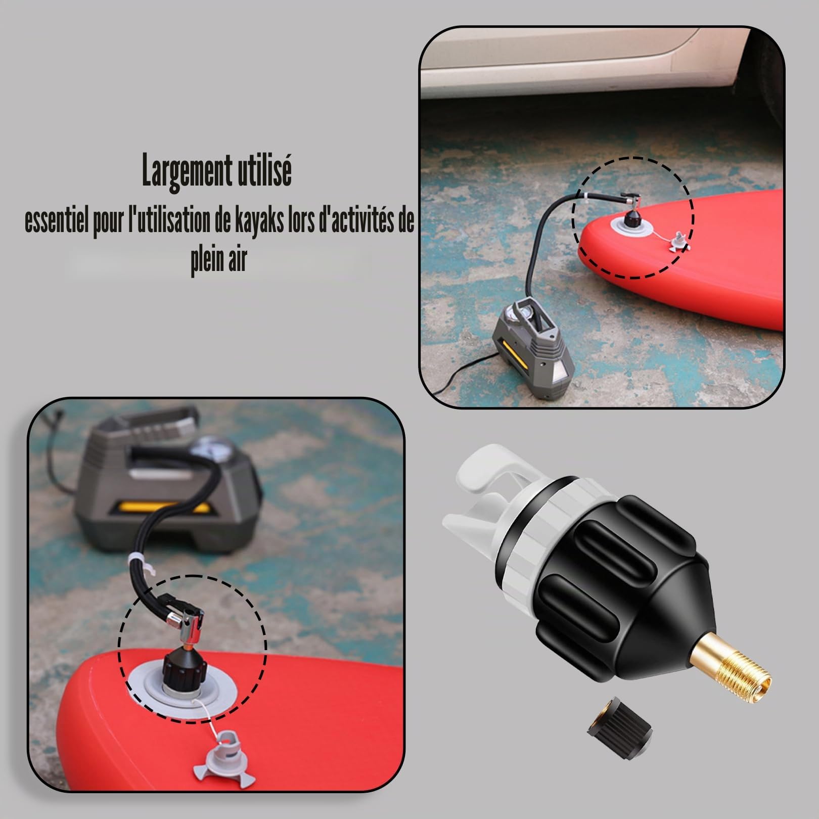 Adaptateur Pompe Kayak Embout de Gonflage Accessoire de Compresseur Materiel de Gonfleur - Sport Adaptateur Pompe Kayak Embout de Gonflage Accessoire de Compresseur Materiel de Gonfleur - Sport