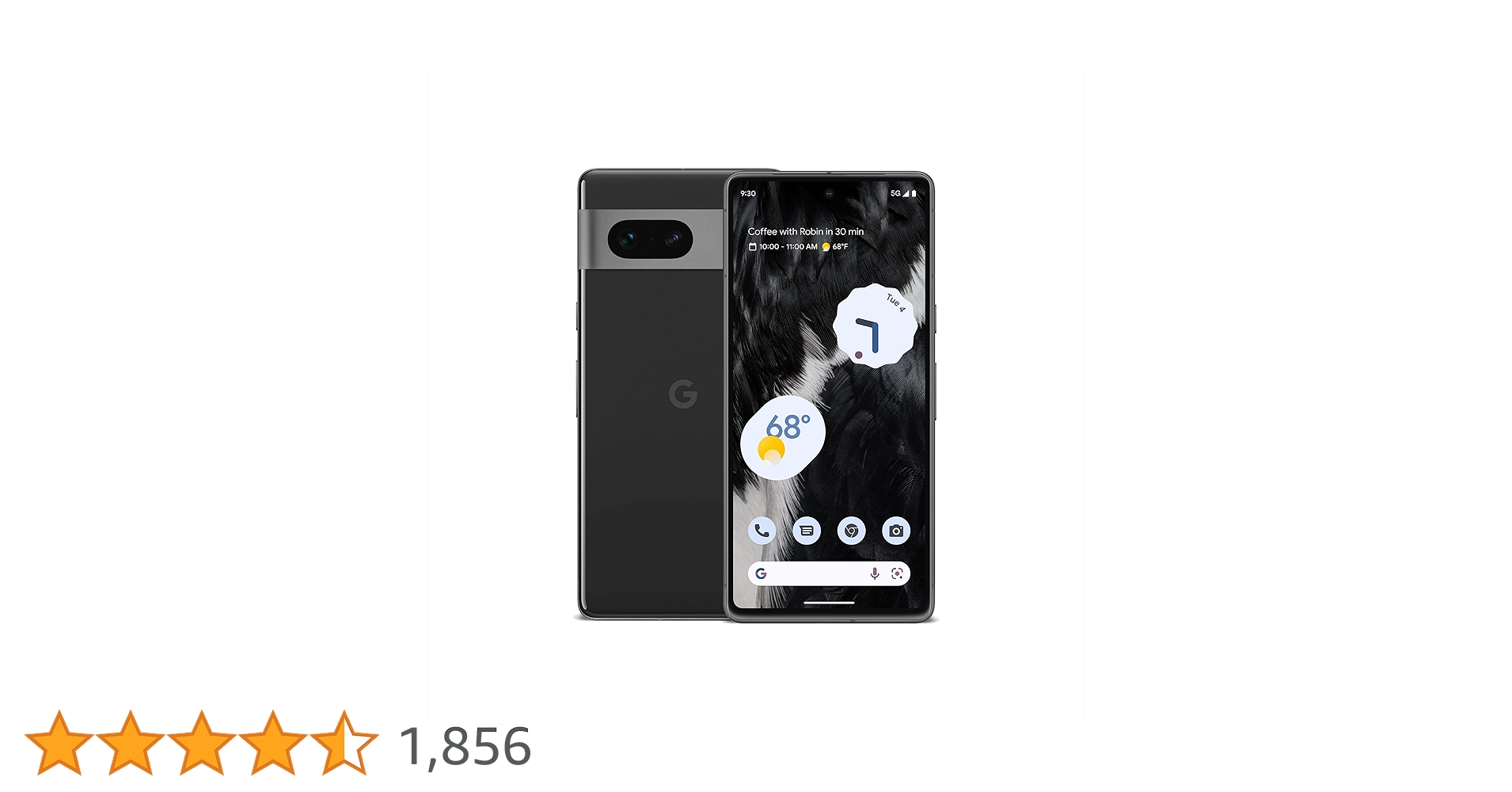 Google Pixel 7 5G 128GB - Obsidian (GA03923-US)**, 6.3