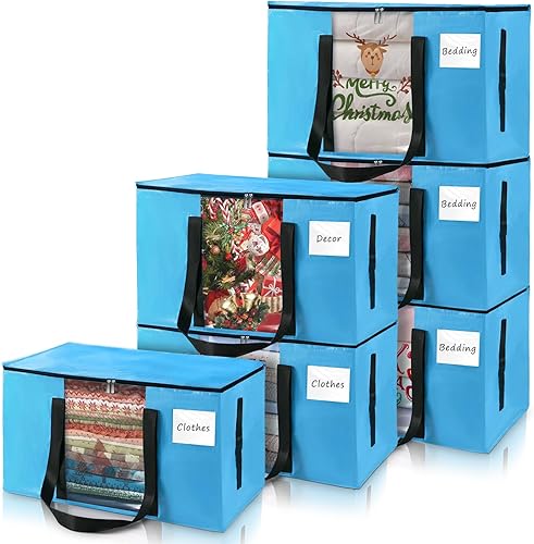 Bolsas de mudanza resistentes extra grandes, paquete de 6 bolsas de almacenamiento azules para mudanzas, bolsas de embalaje para almacenamiento de