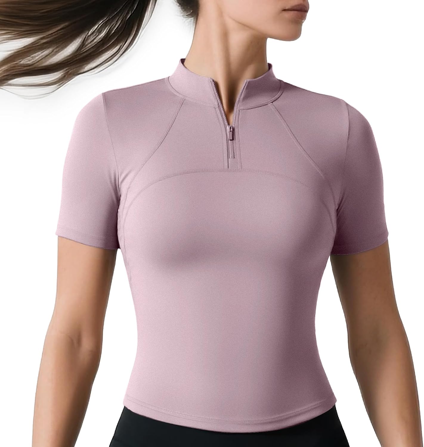Women's Workout Shirts Mesh Breathable Tops Athletic Compression Fit T-Shirt Short Sleeve Gym Tees Quick-Dry Shirts